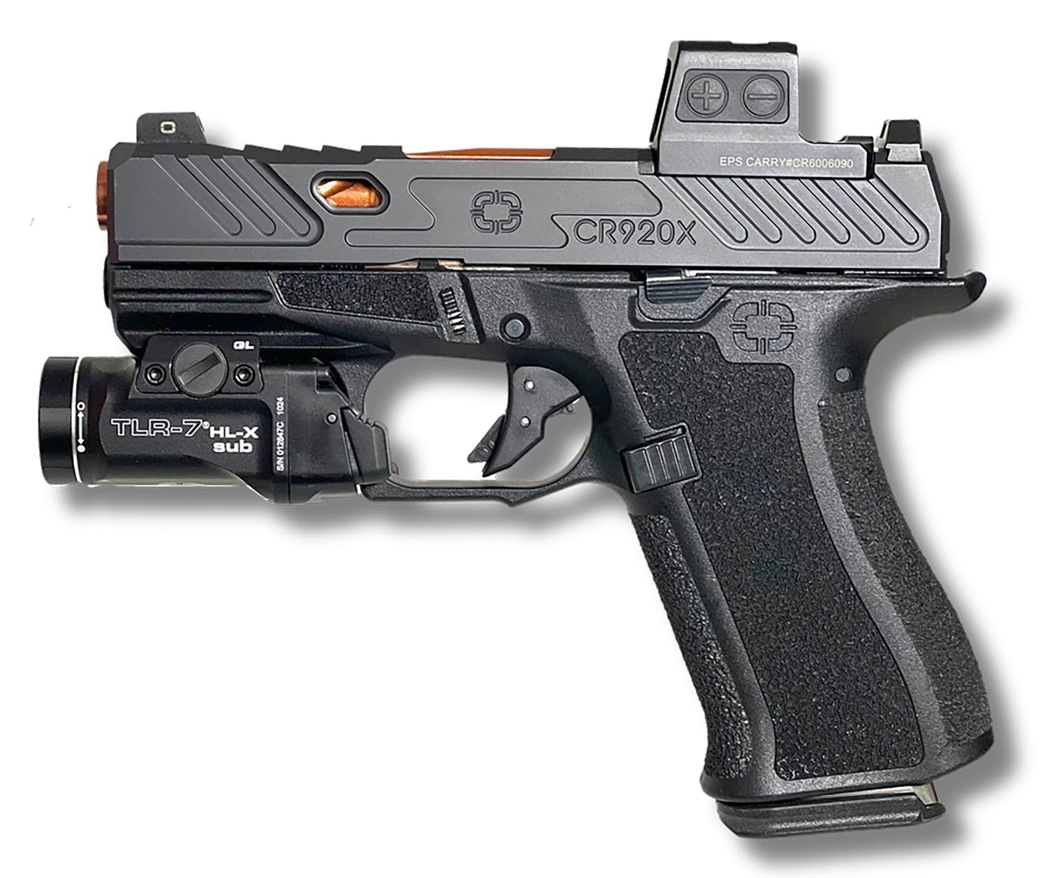 Shadow Systems CR920X Elite w/Light Optic Ready Pistol SS5011SM251, 9mm Luger, 3.41in, Interchangeable Backstrap, Black Finish, 15 Rds