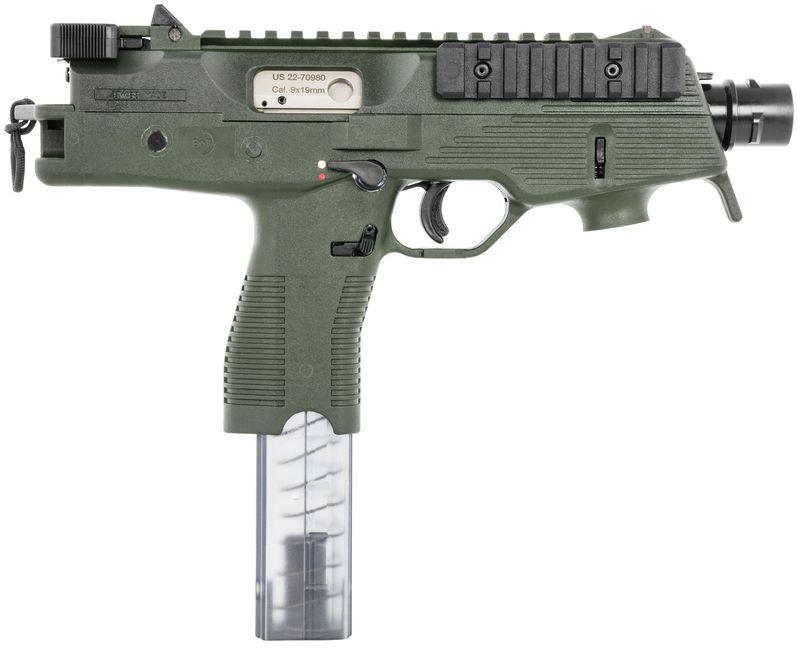 B&T TP9 Semi-Auto Pistol 30105NUSOD, 9mm, 5.1 in, OD Green Finish, 30 Rds