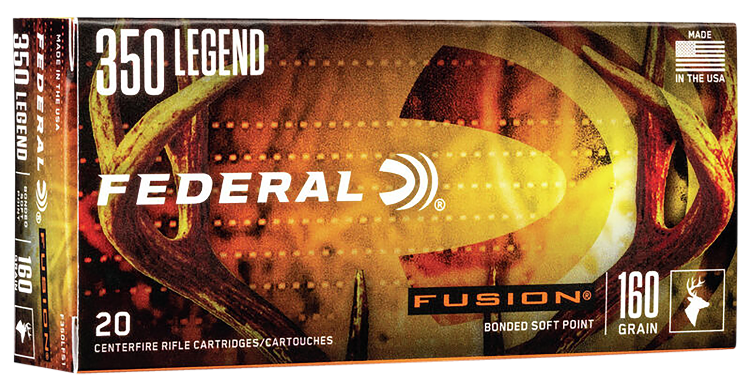 Federal Fusion Rifle Ammunition F350LFS1, 350 Legend, Soft Point, 160 gr, 2300 fps, 20 Rd/Bx