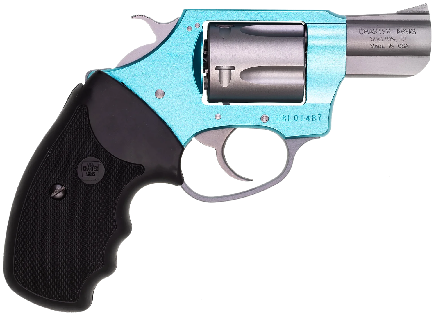 Charter Arms Undercover Lite Santa Fe Revolver 53860, 38 Special, 2", Black Rubber Grip, Turquoise Finish, 5 Rd