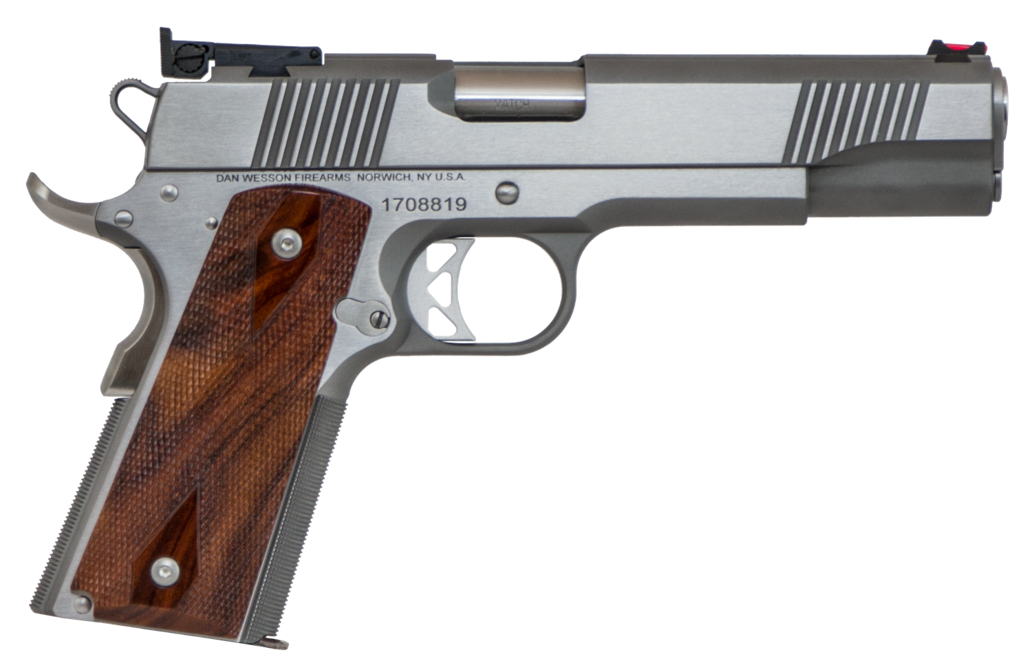 CZ-USA Dan Wesson Pointman Nine Pistol 01942, 9mm, 5 in, Wood Grip, Stainless Finish, 9 Rd