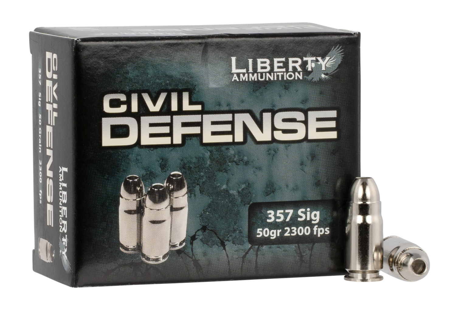 Liberty Civil Defense Pistol Ammunition LACD357SIG053, 357 Sig, Hollow Point, 50 gr, 2300 fps, 20 Rd/Bx