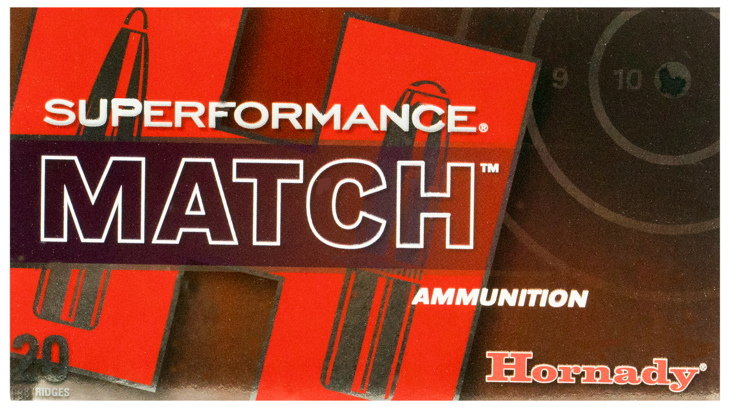 Hornady Superforamnce Rifle Ammunition 80963, 308 Winchested, ELD Match, 168 GR, 2840 fps, 20 Rd/bx