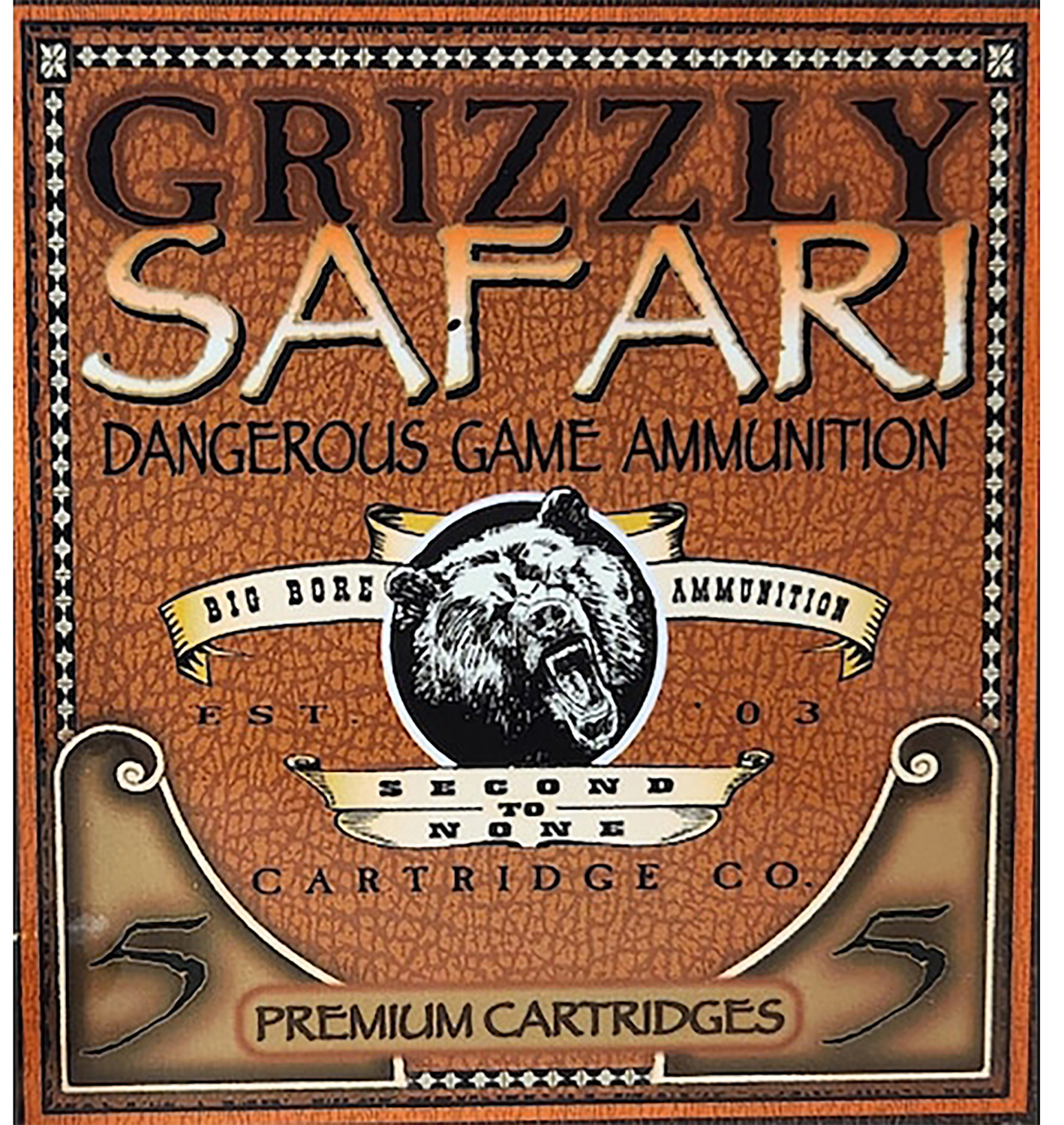 Grizzly Ammunition Safari Rifle Ammunition GC458WM5, 458 Win Mag, Solid Brass, 500 GR, 2100 fps, 5 Rd/bx