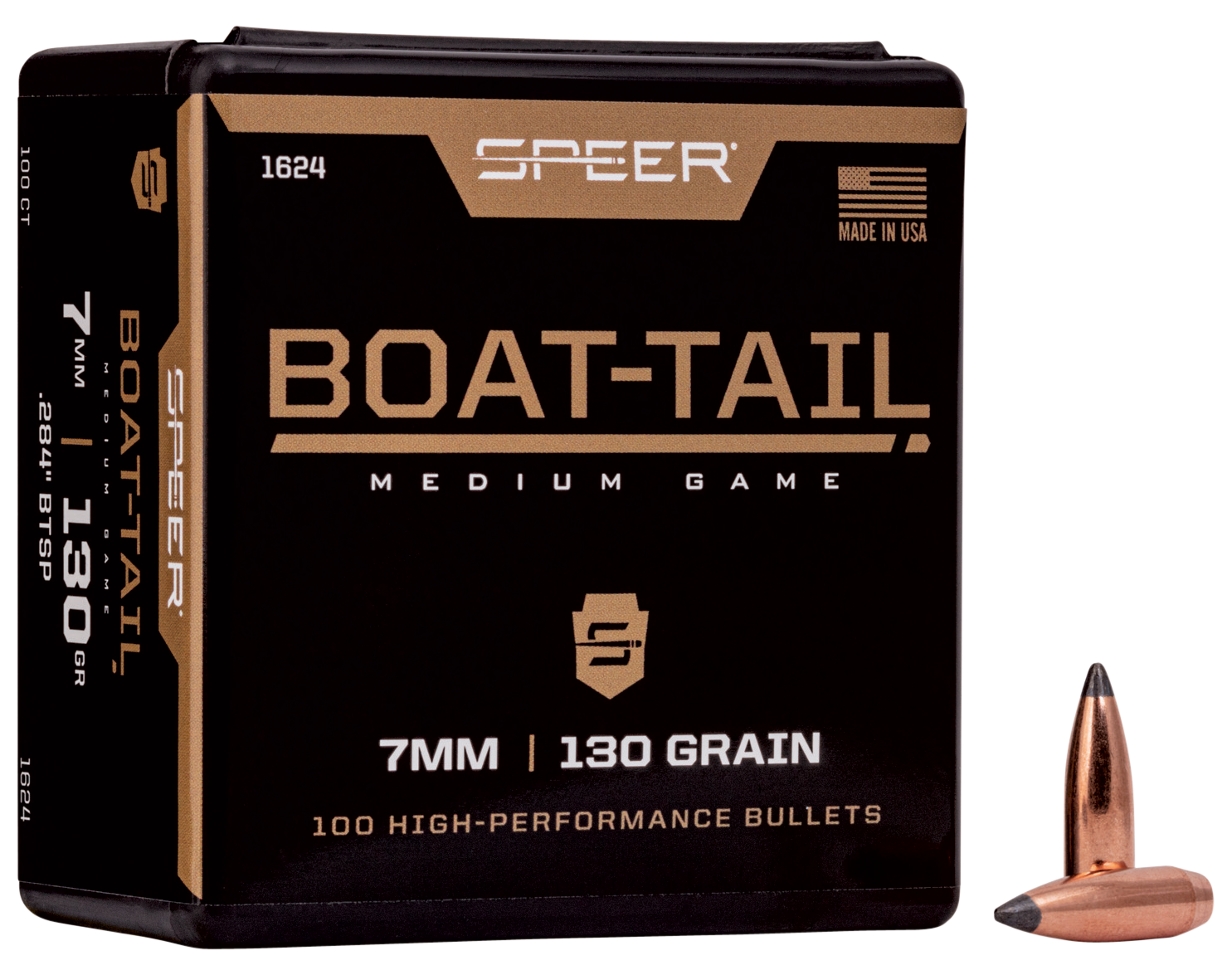 Speer 7MM 130 Grain Spitzer/Boat Tail 100/Box (1624), Not Loaded