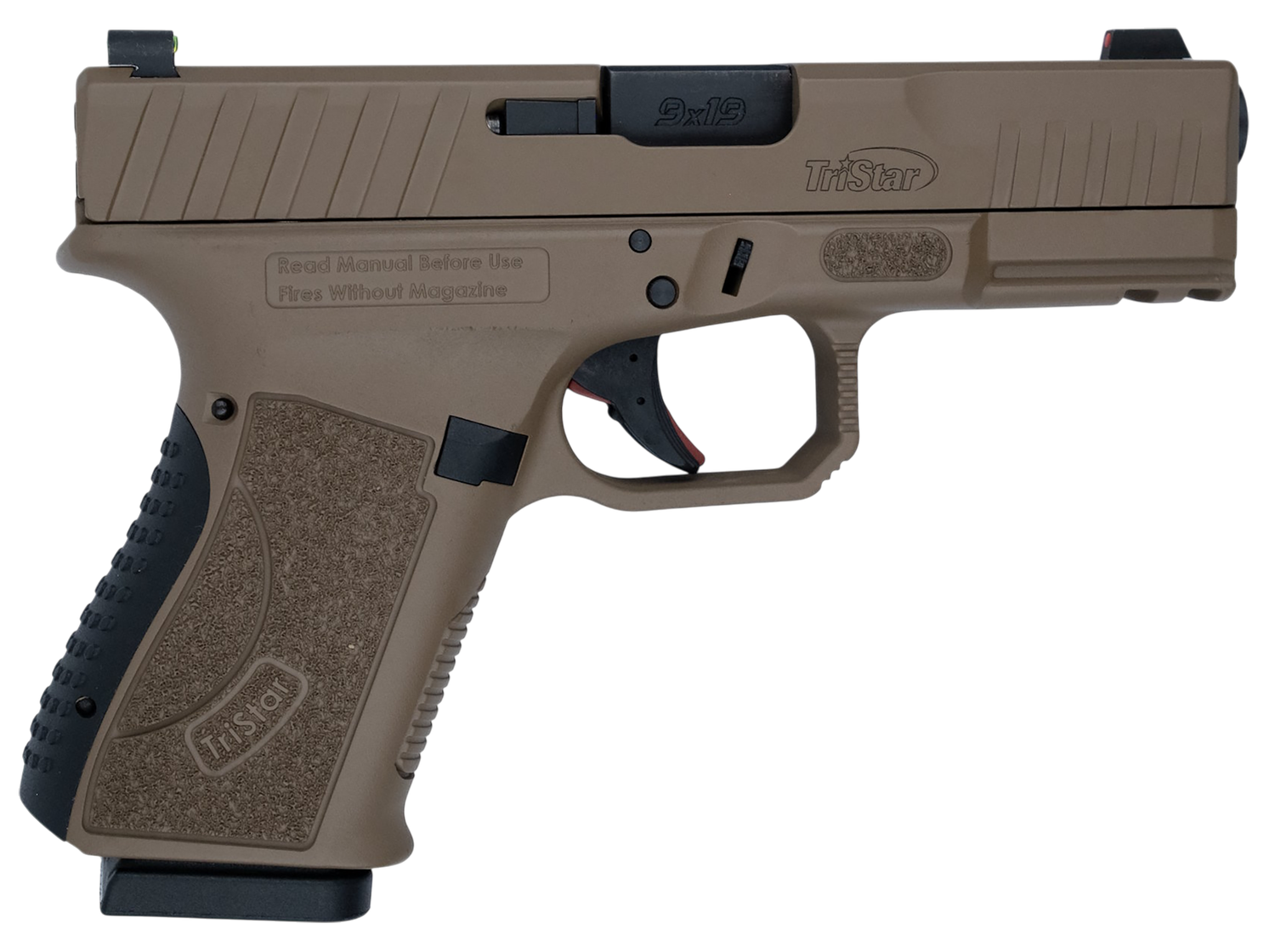 Tri-Star Apoc Pistol 85772, 9mm Luger, 4.02in, Textured Grips, Flat Dark Earth Cerakote Finish, 15 Rds