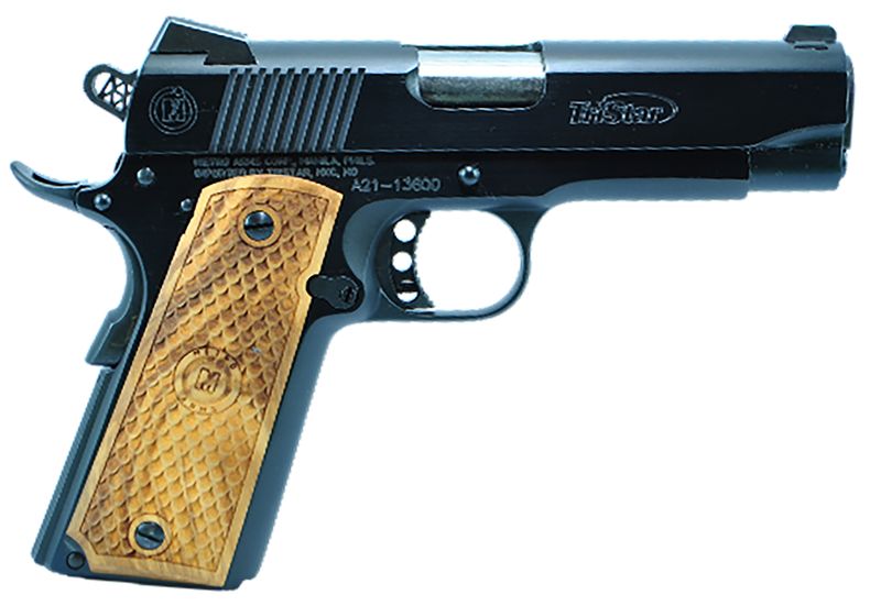 Tri-Star American Classic Commander 1911 Pistol 85620, 45 ACP, 4.25in, Wood Grips, Blued Finish, 8 Rds