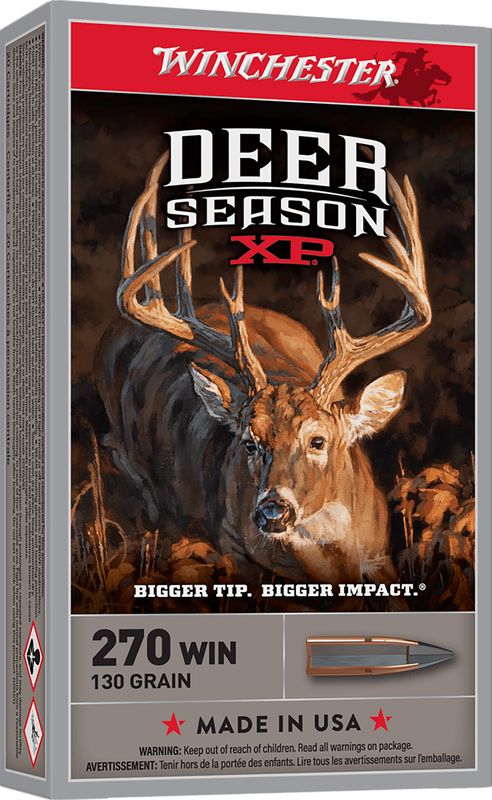 Winchester Deer Season XP Rifle Ammunition X270DS, 270 Winchester, Extreme Point Polymer Tip, 130 GR, 3060 fps, 20 Rd/bx