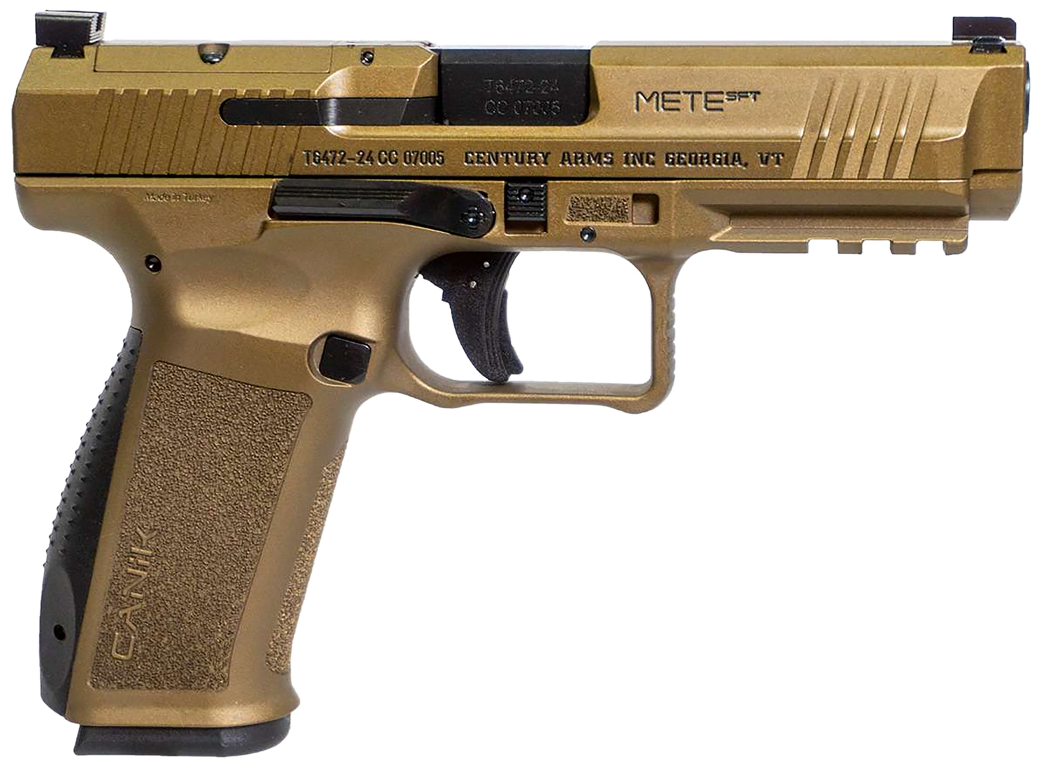Canik Mete SFT Full Size Pistol HG5636BBN, 9mm, 4.46", Textured Grips, Burnt Bronze Finish, Optic Ready, Ambidextrous, 20 Rds