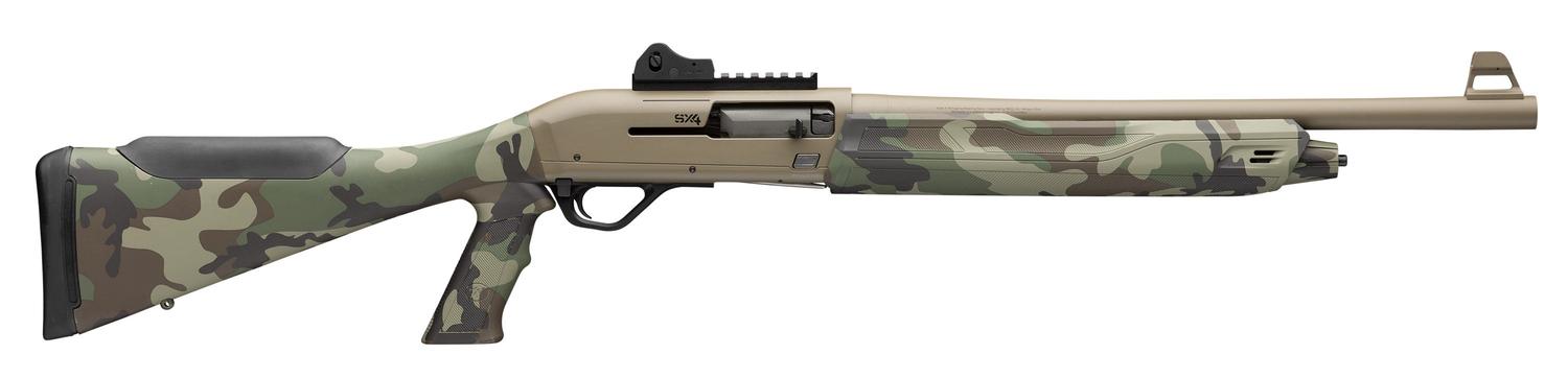 Winchester SX4 Extreme Defender Compact Shotgun 511321395, 12 Gauge, 18.50", 3" Chmbr, Fixed w/Pistol Grip Stock, Drilled & Tapped w/Picatinny Rail, Woodland Camo Finish