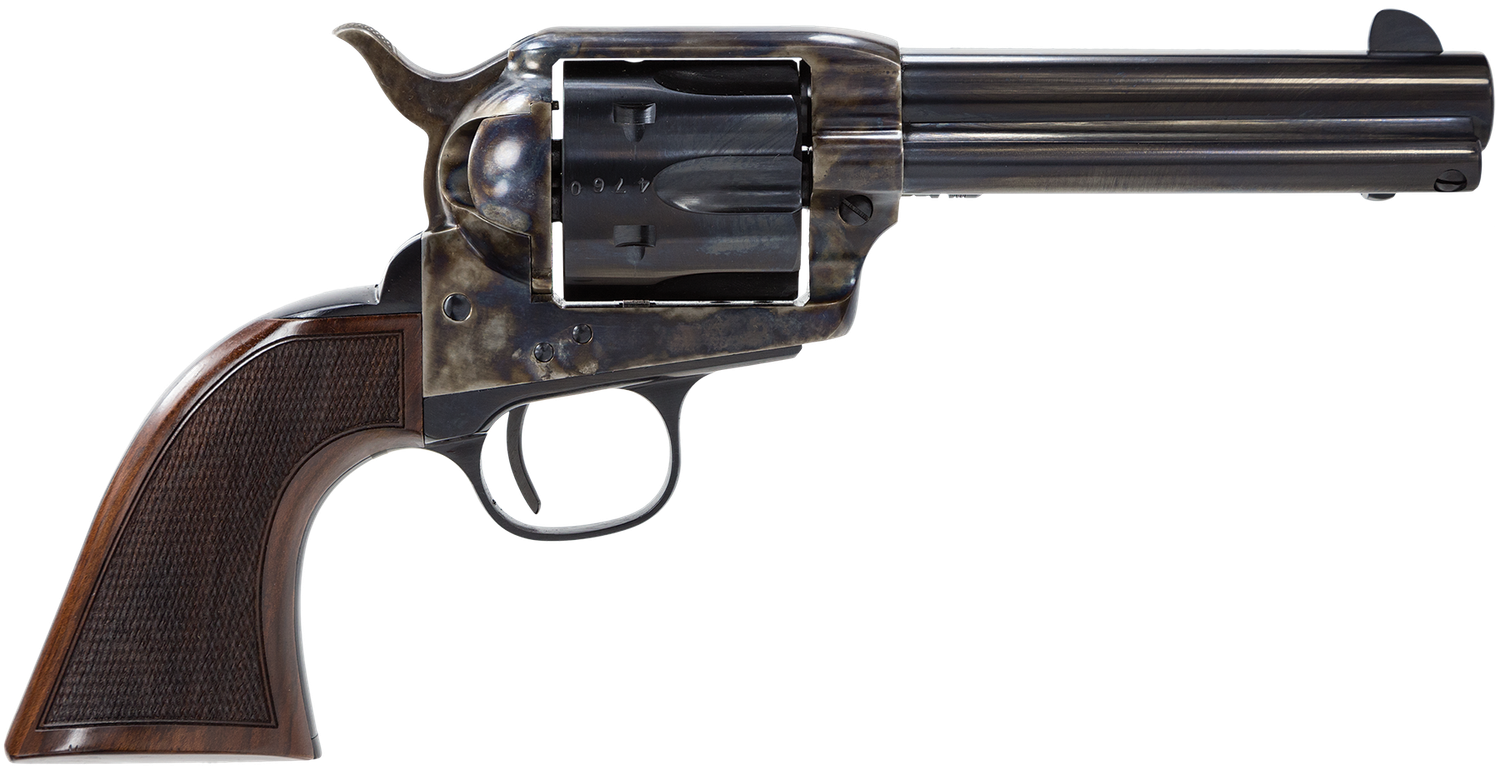 Taylors Smoke Wagon Deluxe Single Action Revolver 4107DE, 357 Mag, 4.75", Walnut Grips, Case Hardened Finish, 6 Rds