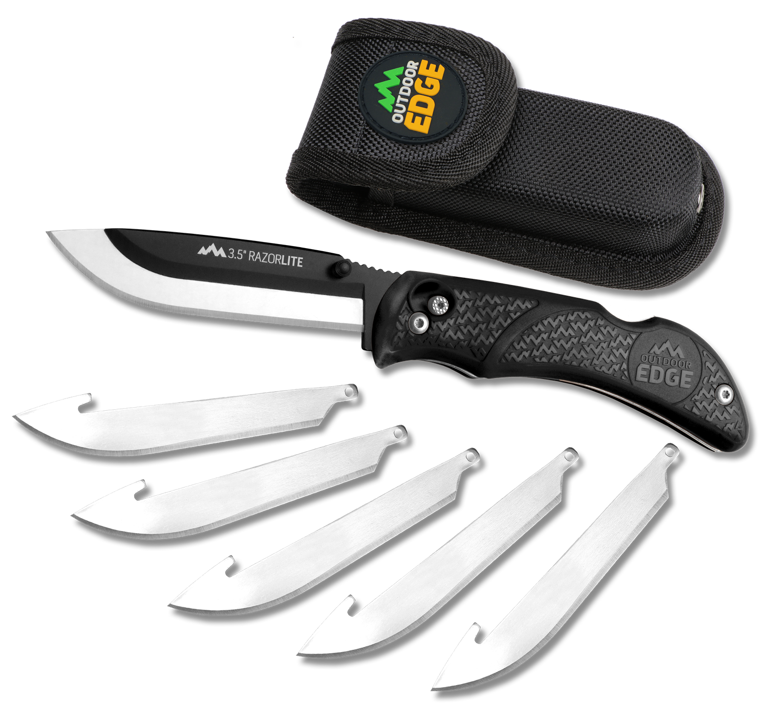 Outdoor Edge Razor-Lite Knife w/Plain Edge & Rubberized Kraton Handle (RL10C)