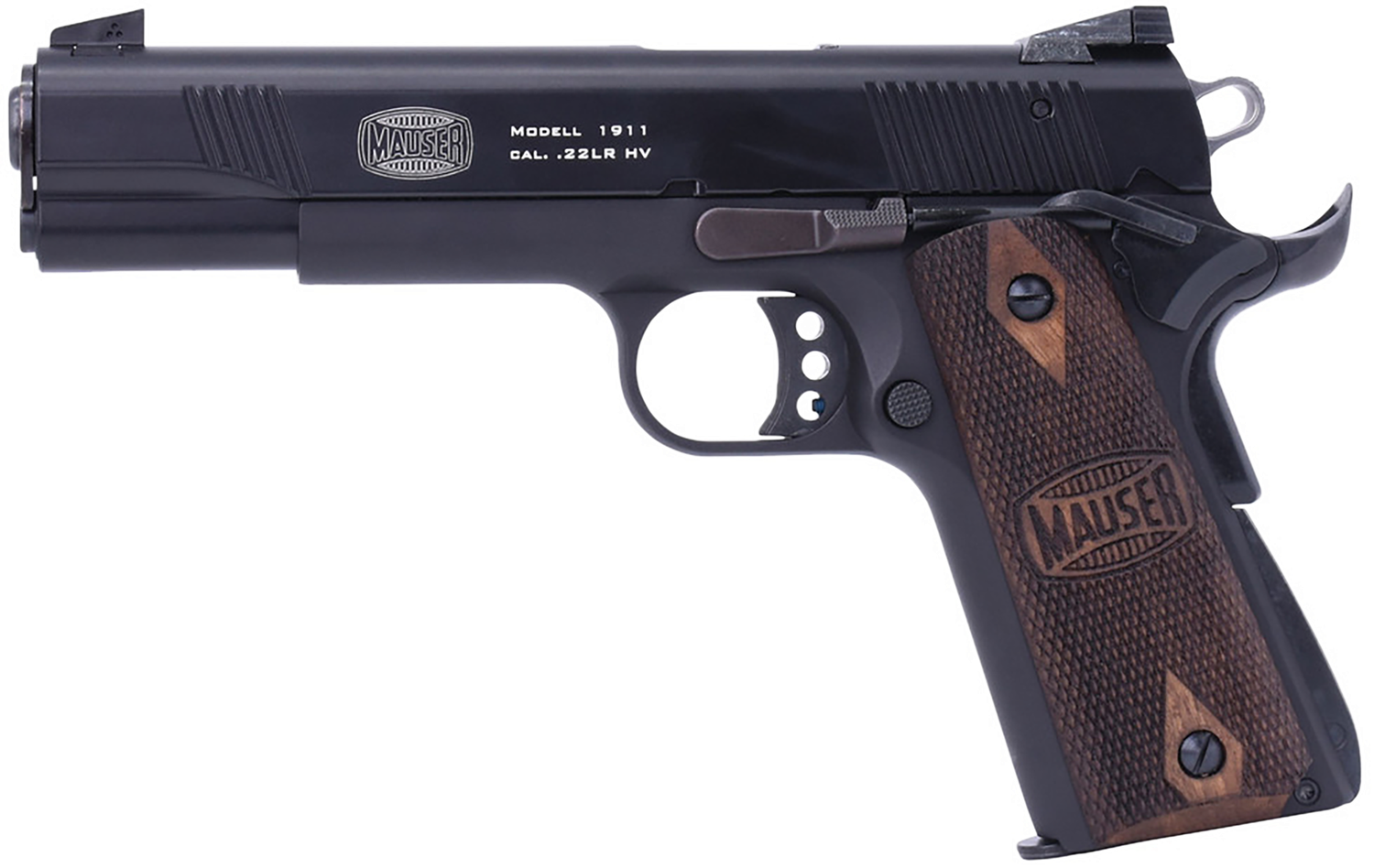 FMK MAUSER MODELL 1911 Pistol 4110602, 22 LR, 5in, Walnut Grips, Black Finish, 10 Rds