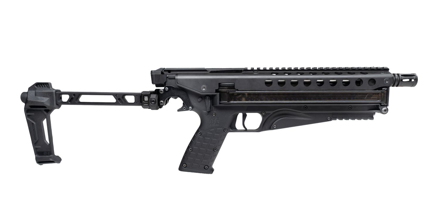 Kel-Tec P50 Defender Pistol P50BLKD, 5.7x28, 9.6in, Strike Industries Brace Grips, 50 Rds