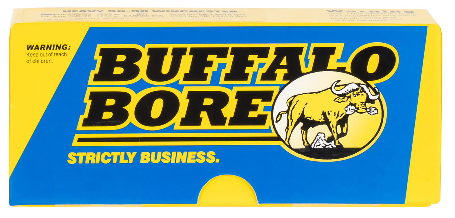 Buffalo Bore Handgun Ammunition 33B/20, 38 Super +P, Jacketed Hollow Point (JHP), 124 GR, 1350 fps, 20 Rd/Bx