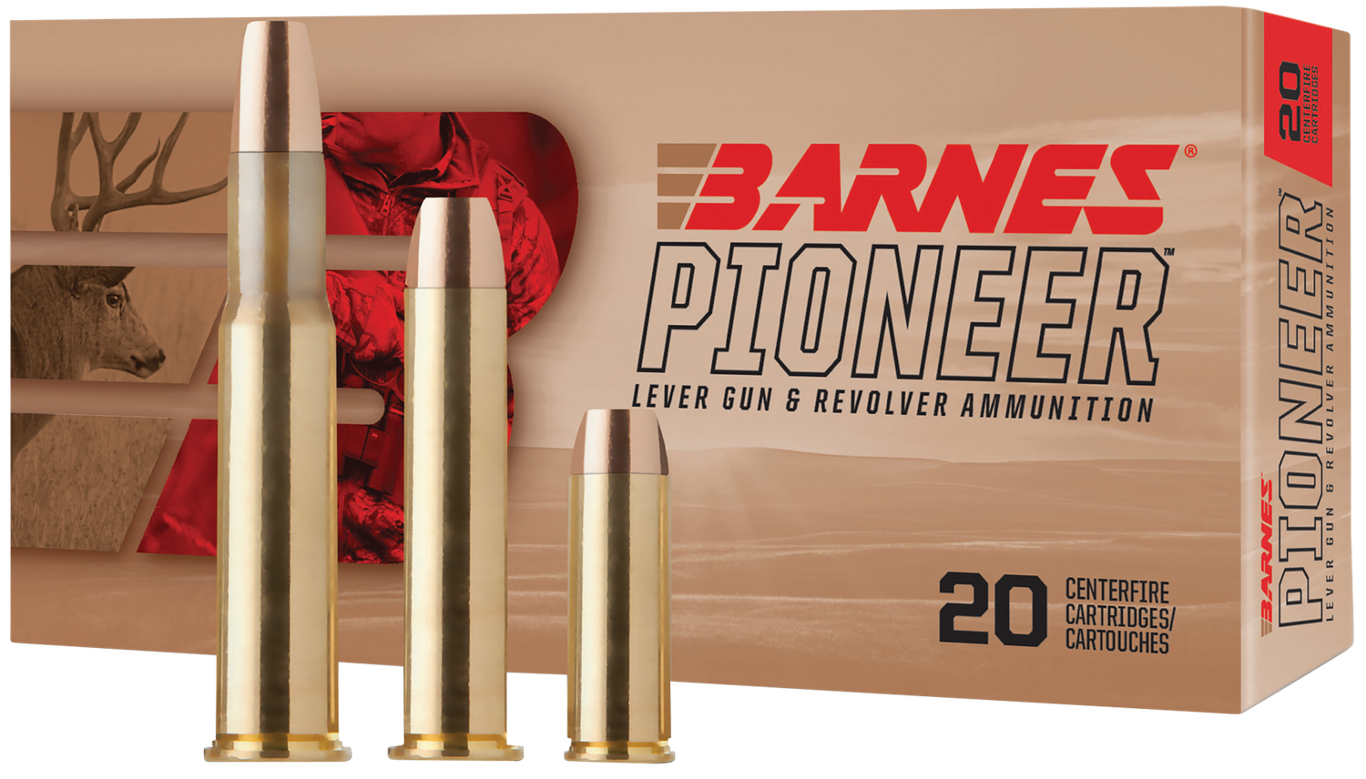 Barnes Pioneer Rifle Ammunition 32137, 30-30 Win, TSX Flat Nose, 150 gr, 2335 fps, 20 Rd/Bx