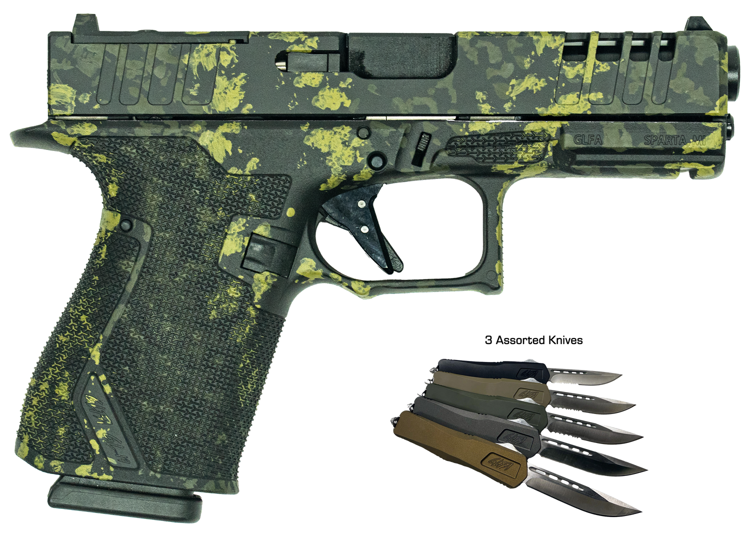 Great Lakes Striker Bundle Optic Ready Pistol GL19LBLKBUNDLE, 9mm, 4in, Lichen Black Cerakote Finish, 15 Rds