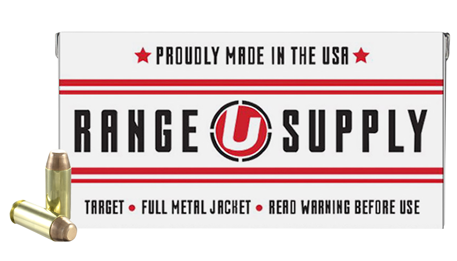 Underwood Range Supply Handgun Ammunition UA297, 10MM, FMJ, 180 GR, 1250 fps, 50 Rds/bx
