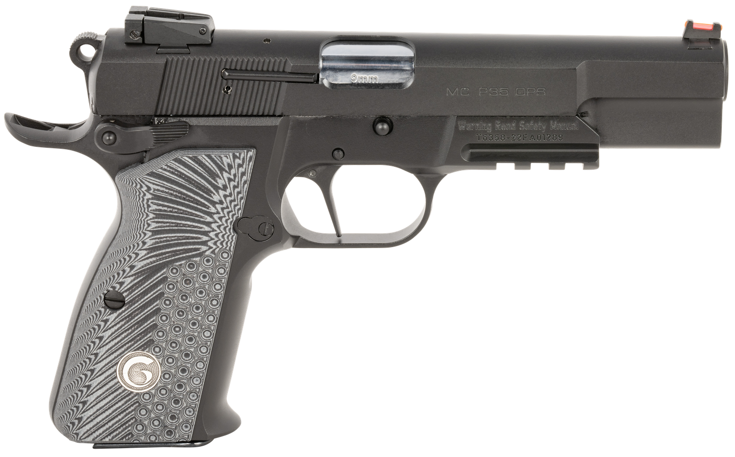 Girsan MCP35 OPS SAO Pistol 390470, 9mm Luger, 4.87", Checkered Grips, Matte Black Finish, 15 Rds