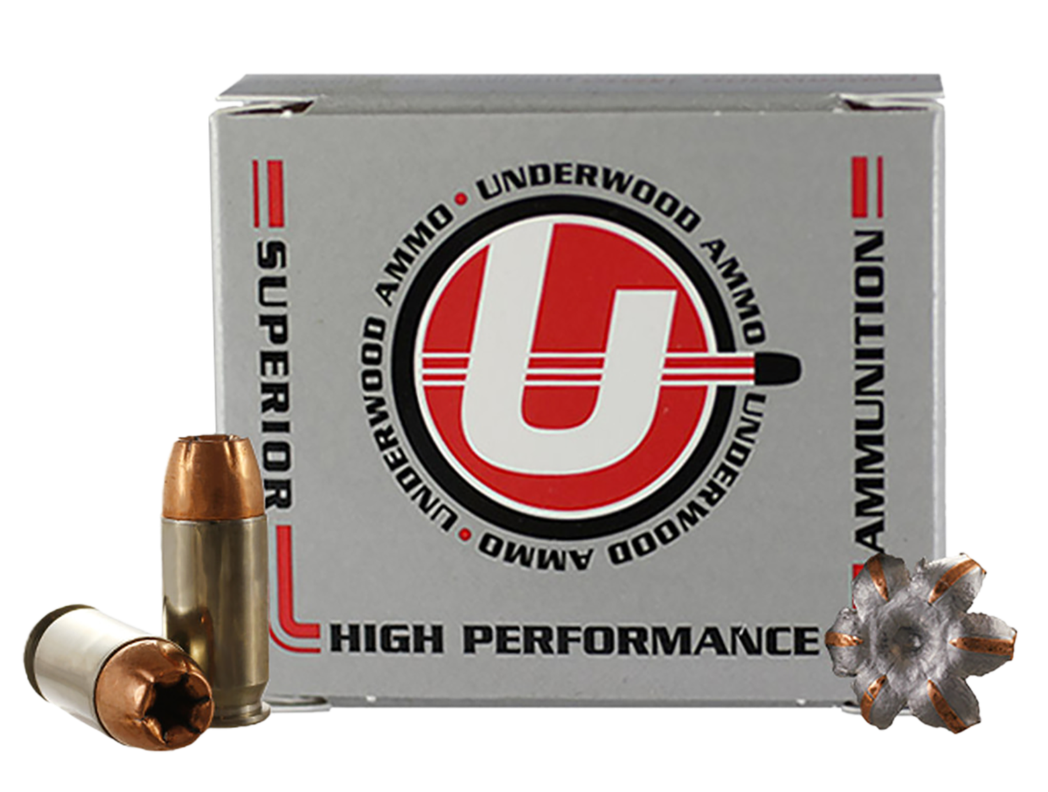 Underwood Pistol Ammunition UA334, 45 Automatic Colt Pistol ACP, JHP, 230 gr, 1000 fps, 20 Rd/Bx