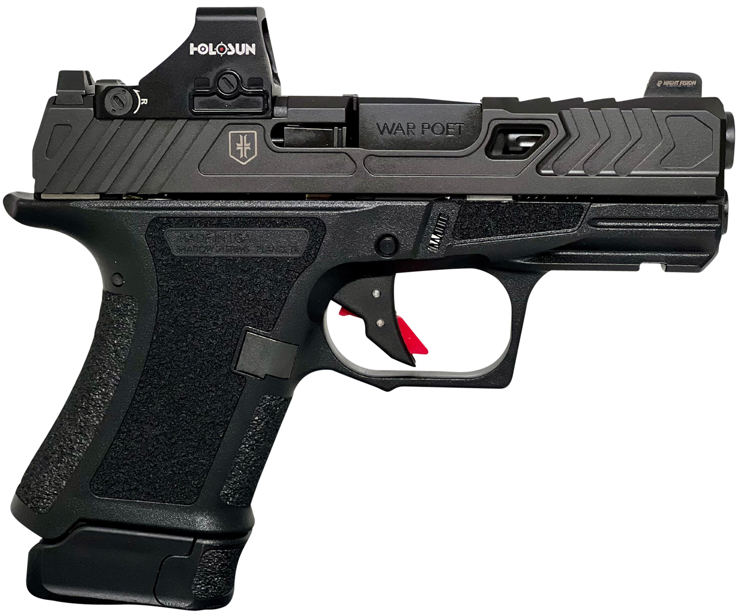 Shadow Systems CR920 War Poet w/Optic Optic Ready Pistol SS4084H, 9mm Luger, 3.40in, Black Interchangeable Backstrap, Black Finish, 10 Rds