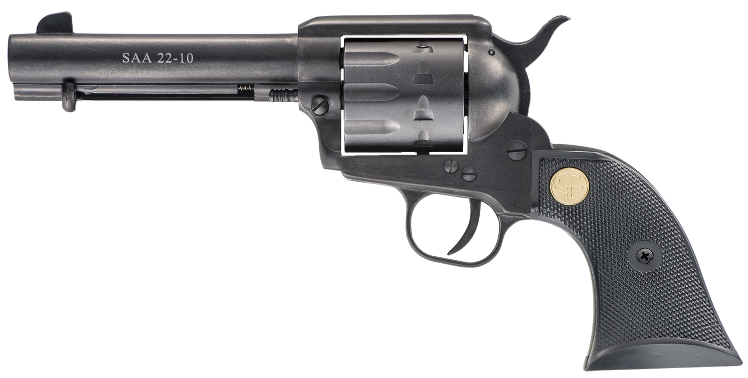 Chiappa 1873 Revolver CF340155, 22 Long Rifle, 4.75", Black Synthetic Grips, Black Finish, 10 Rds