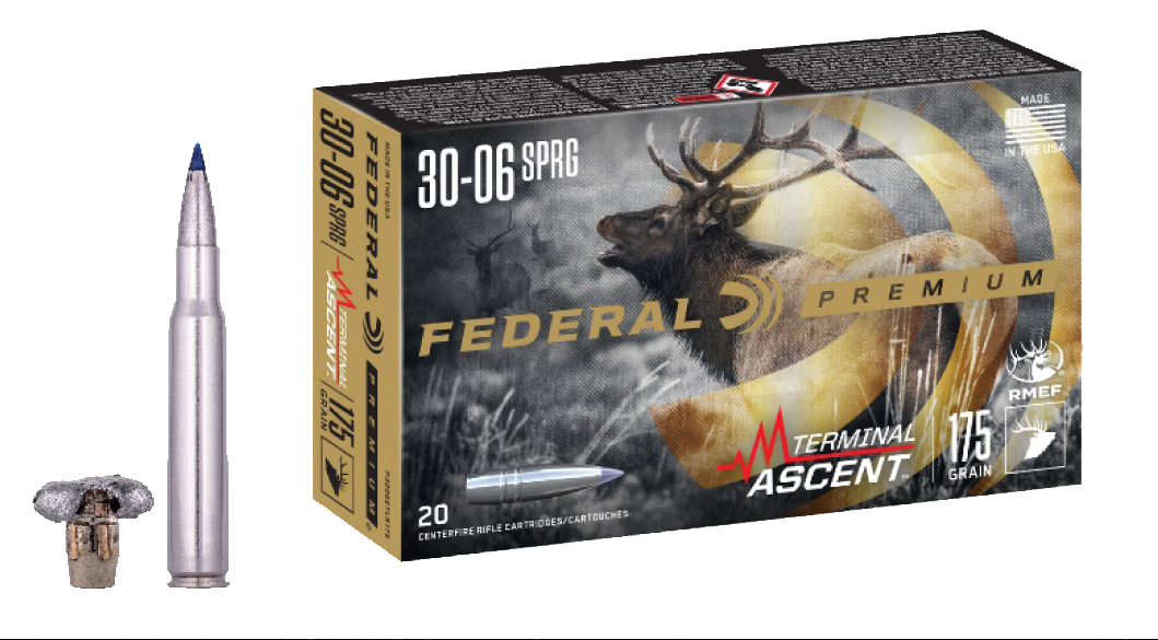 Federal Premium Berger Hybrid Rifle Ammunition P3006TA1, 30-06 Springfield, Terminal Ascent, 175 GR, 2730 fps, 20 Rds/Bx
