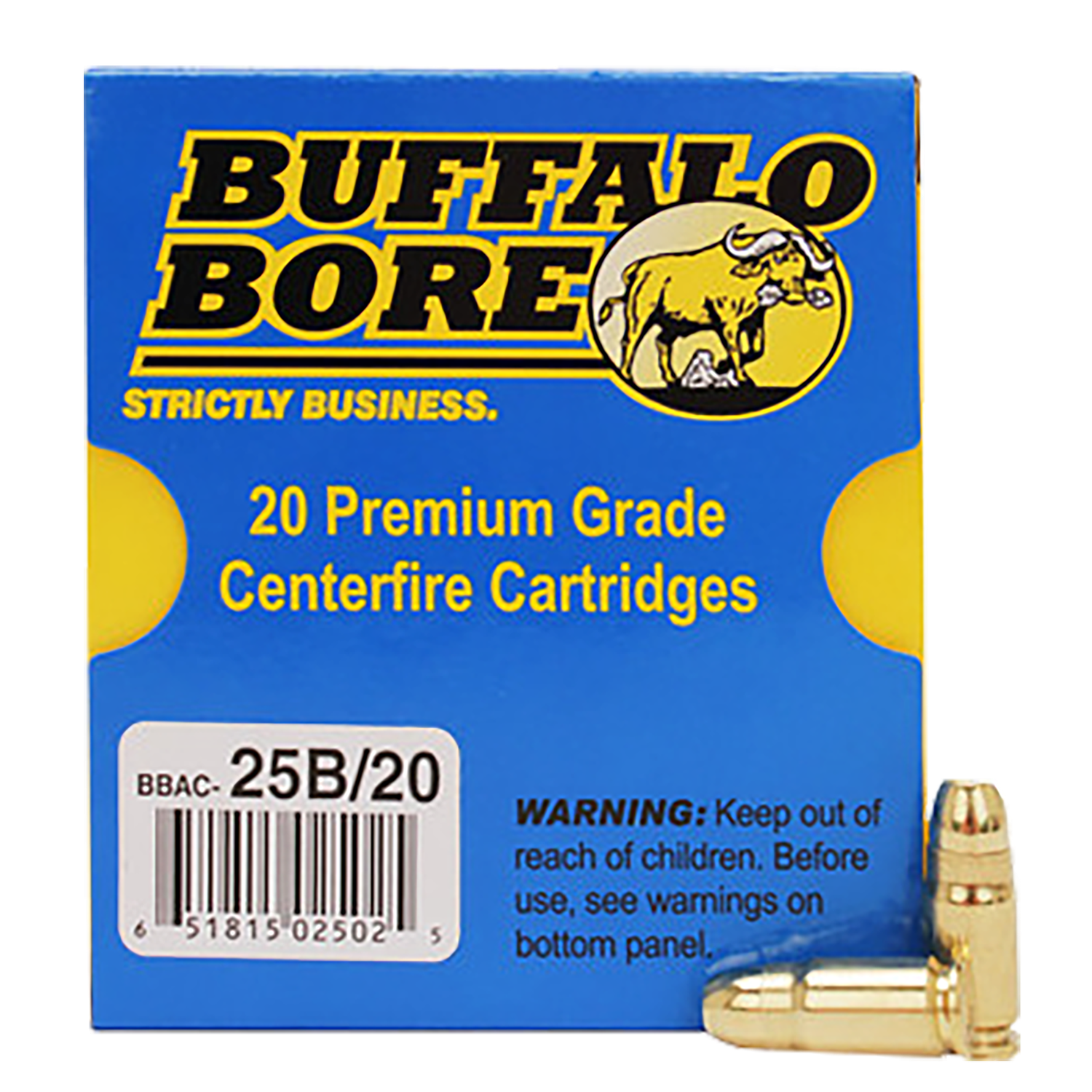 Buffalo Bore Handgun Ammunition 25B/20, 357 Sig, Full Metal Jacket (FMJ), 125 GR, 1425 fps, 20 Rd/Bx