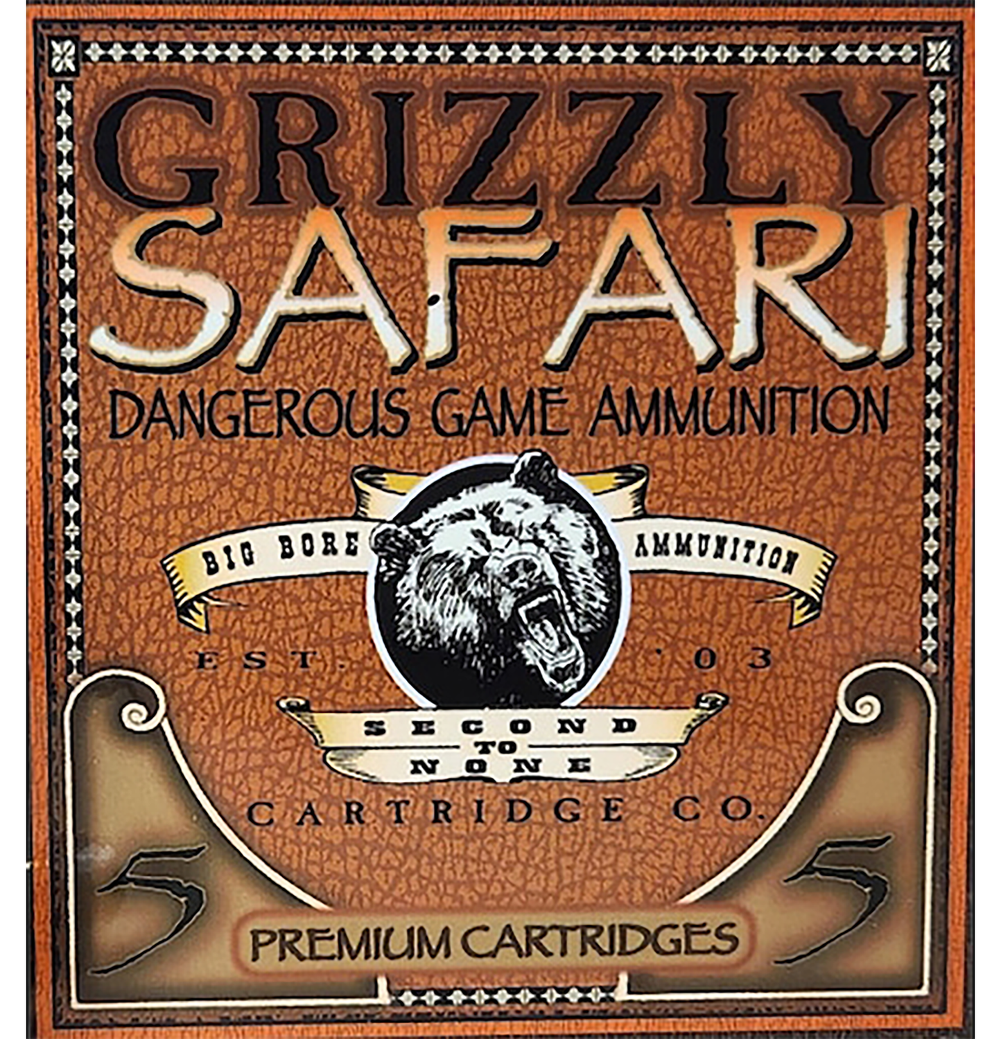 Grizzly Ammunition Safari Rifle Ammunition GC458L5, 458 Lott, Solid Brass, 500  GR, 5 Rd/bx