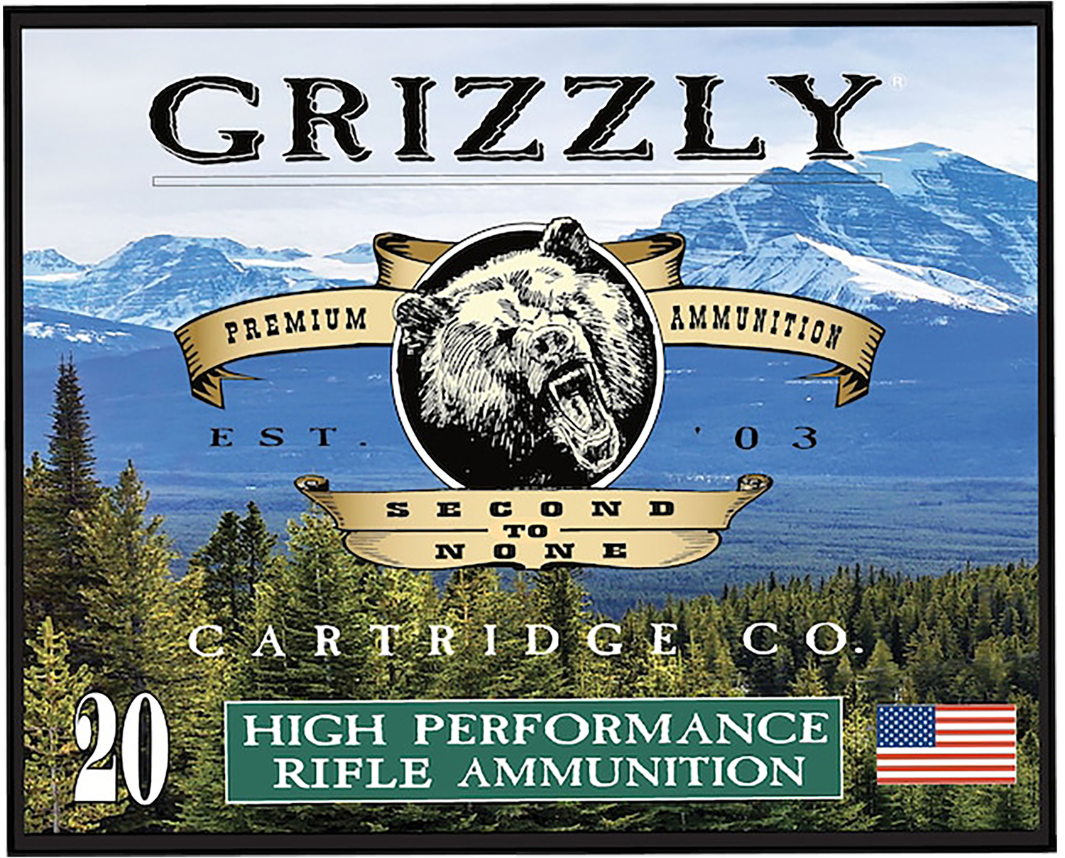 Grizzly Ammunition High Performance Rifle Ammunition GCSUB1, 45-70 Gov, Full Metal Jacket Flat Point, 410 GR, 1075 fps, 20 Rd/bx