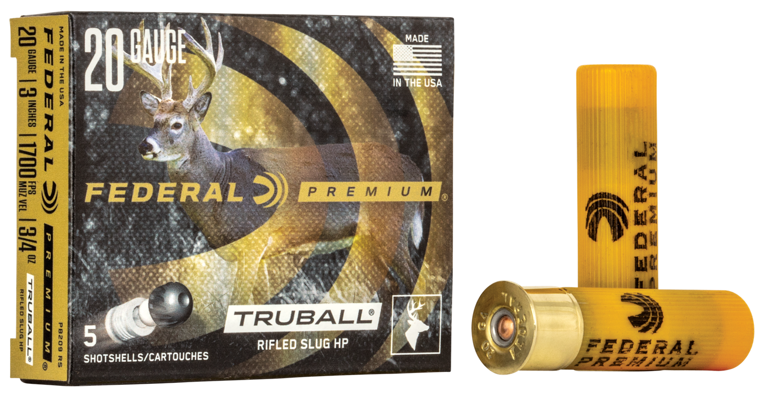 Federal Vital-Shok Trueball PB209RS, 20 Gauge, 3", 3/4 oz, 1700 fps, Rifled Slug, 5 Rd/bx