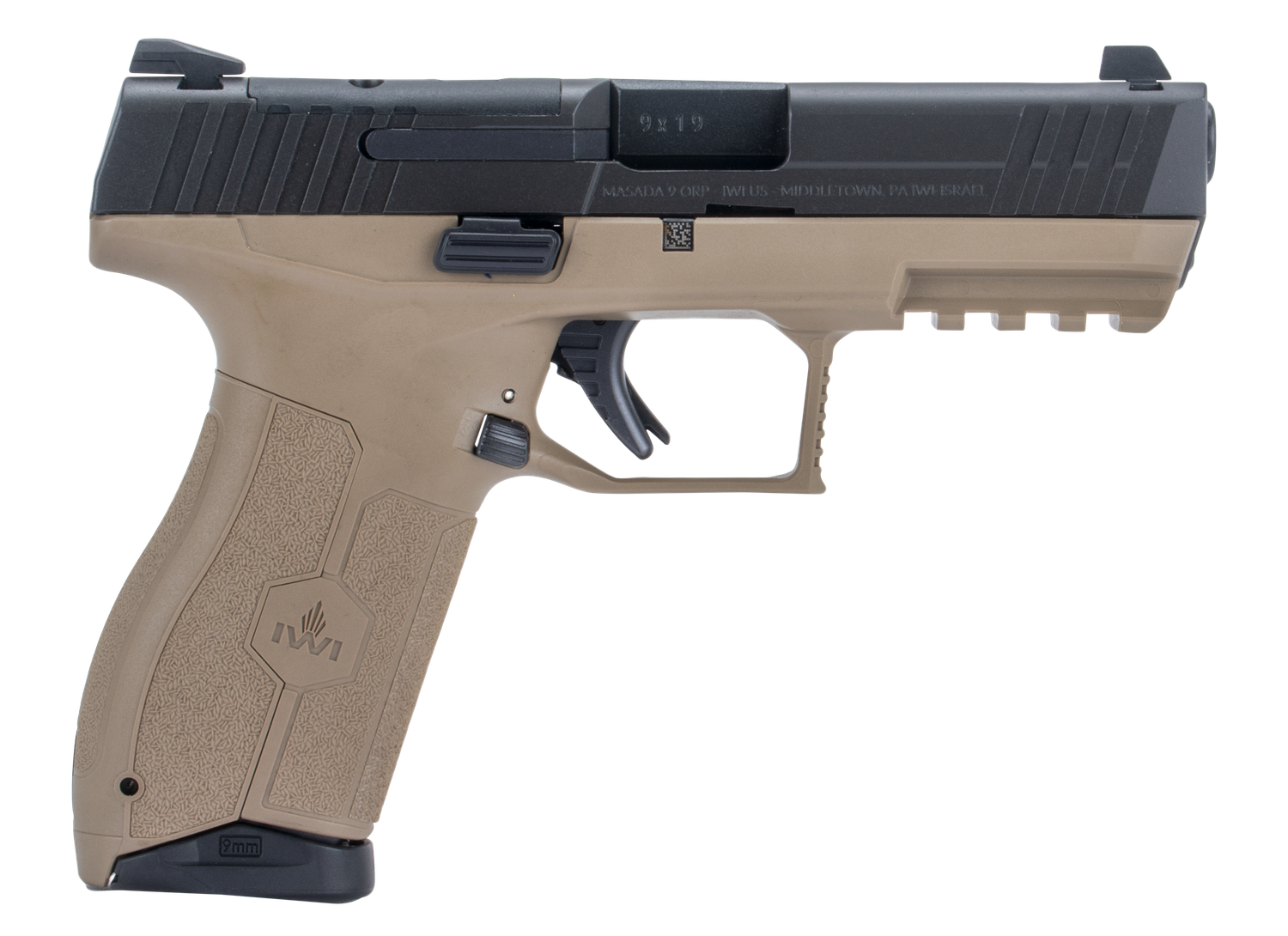 IWI MASADA Optic Ready Optic Ready Pistol M9ORP17FD, 9mm Luger, 4.10in, FDE w/Interchangeable Backstrap, Flat Dark Earth Finish, 17 Rds