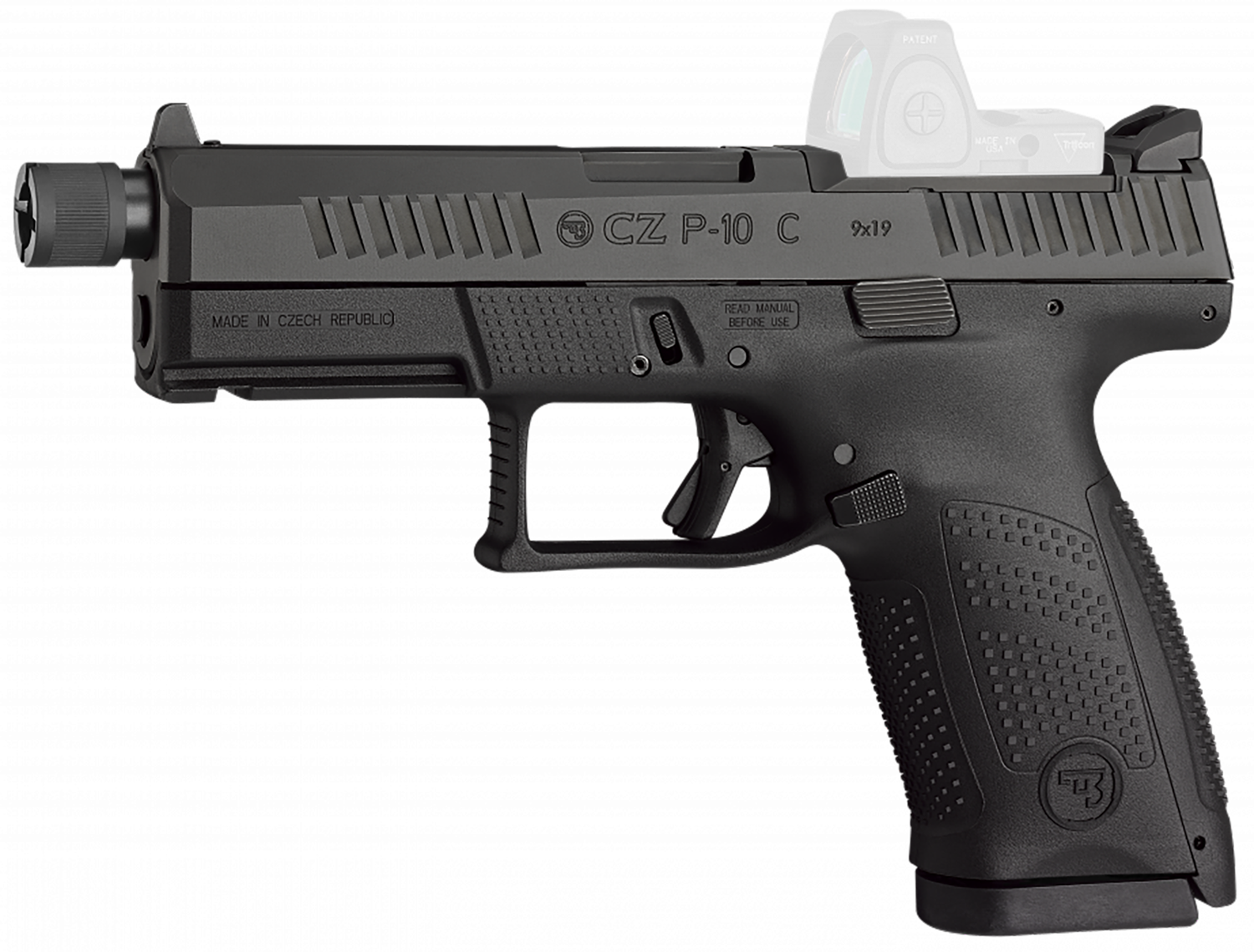 CZ-USA P-10 C Semi Auto Pistol 91513, 9mm Luger, 4.02" Threaded, OR, Black Finish, 17 Rds