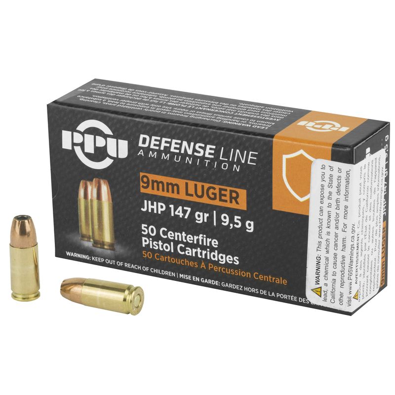 Prvi Partizan Pistol Ammunition PPD92, 9MM, Jacketed Hollow Point (JHP), 147 GR, 990 fps, 50 Rd/bx