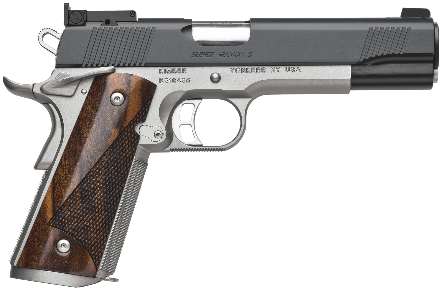 Kimber 3200309 Super Match II Pistol - 45 ACP, 5 in Barrel, Amb. Safety, Satin Stainless Steel Frame, KimPro II Slide