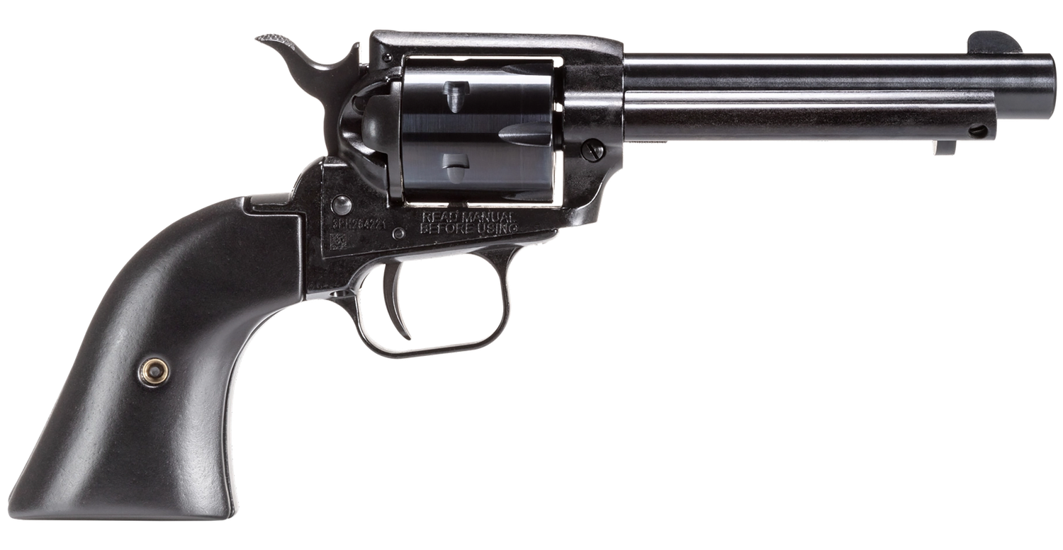 Heritage Rough Rider SAO Revolver RR22B4BBK, 22 LR, 4.75", Laminate Wood Grips, Black Finish, 6 Rds