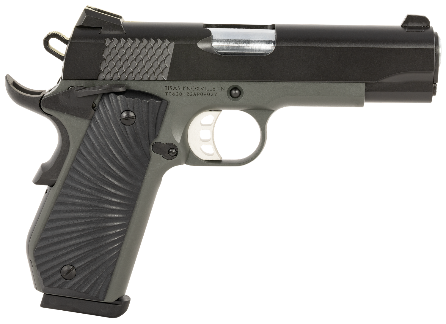 Tisas CARRY Stingray Pistol 10100103, 45 ACP, 4.25in, Black Sunburst G10 Grips, Dark Gray Cerakote Finish, 8 Rds