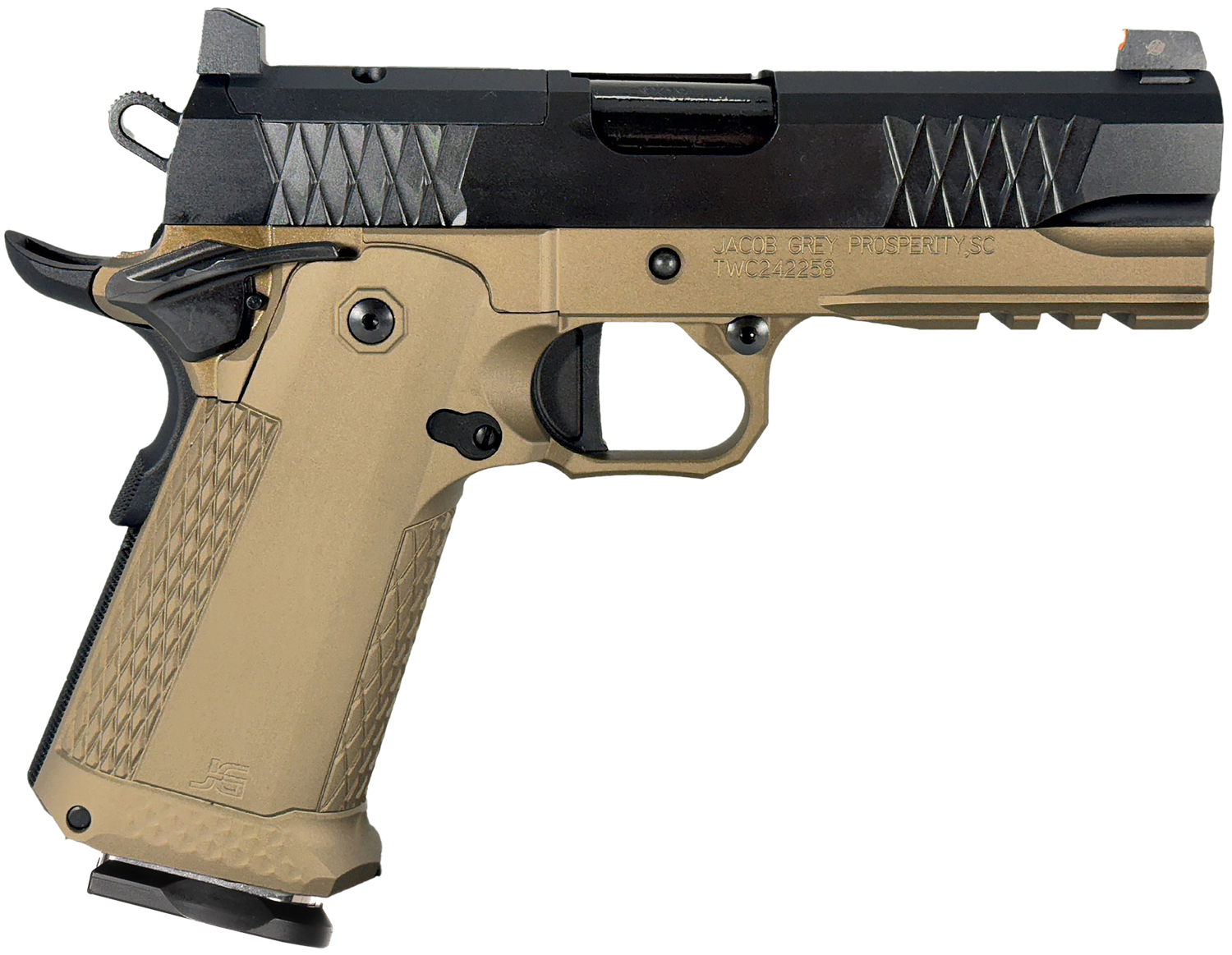 Jacob Grey TWC9 Optic Ready Pistol TWC9EBB, 9mm Luger, 4.25in, Battle Brown Finish, 17 Rds