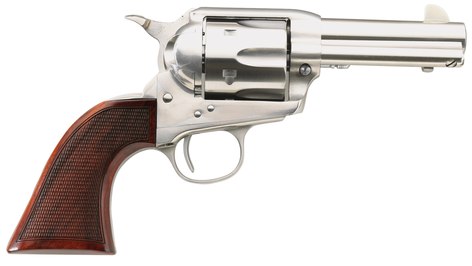 Taylors Runnin Iron Revolver 550818DE, 45 Colt (LC), 3.50", Polished Stainless Steel Finish, 6rd