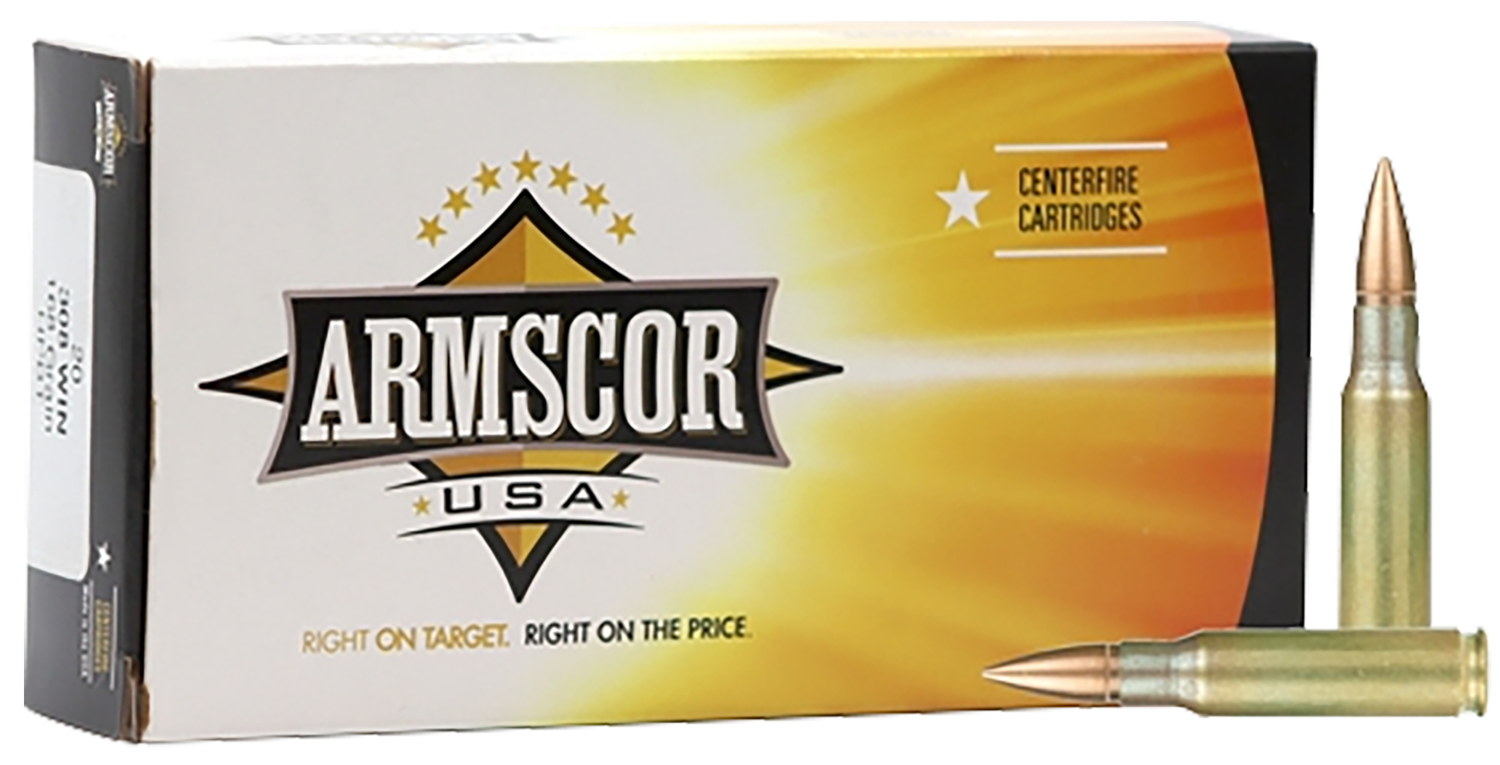Armscor USA Competition Rifle Ammunition AC3082N, 308 Win, Hollow Point Boat Tail, 168 GR, 2700 fps, 20 Rd/bx