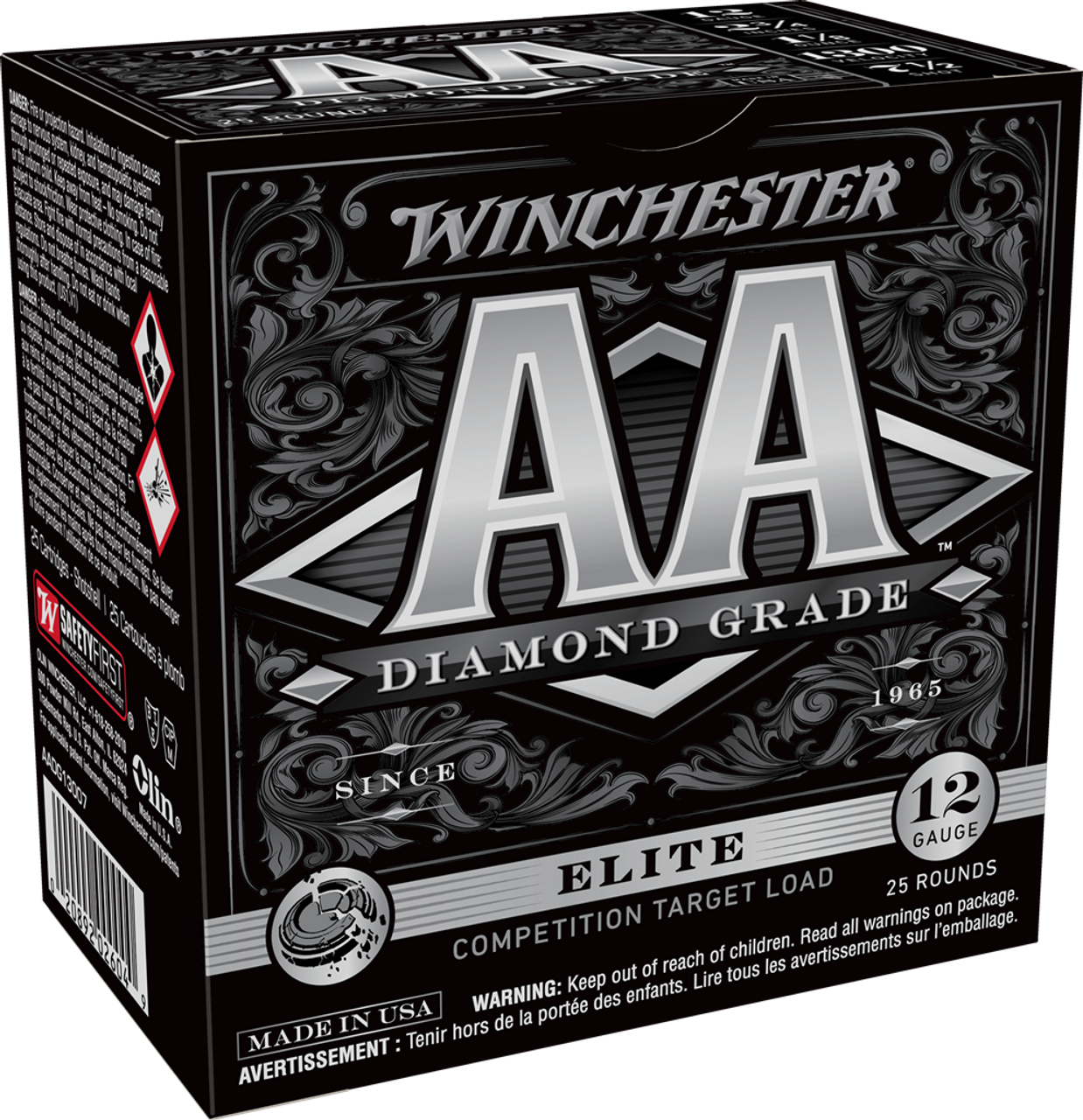 Winchester AA Diamond Grade Shotshells AADG13007, 12 Gauge, 2-3/4", 1 1/8 oz, 1300 fps, #7.5 Lead Shot, 25 Rds/Bx