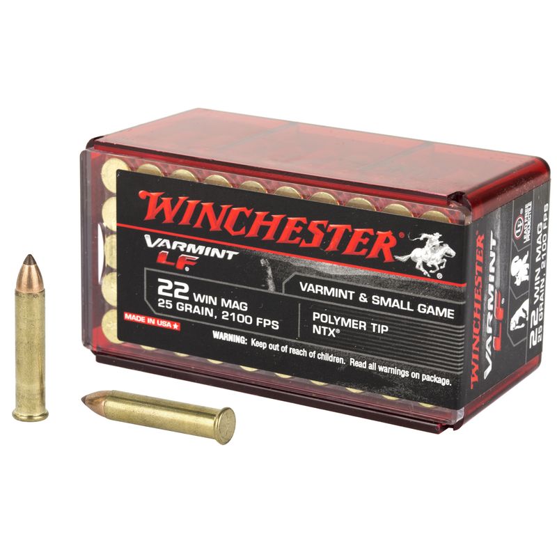 Winchester Super-X Lead-Free Rimfire Ammunition X22MHLF, 22 WMR, NXT, 25 GR, 2200 fps, 50 Rd/bx