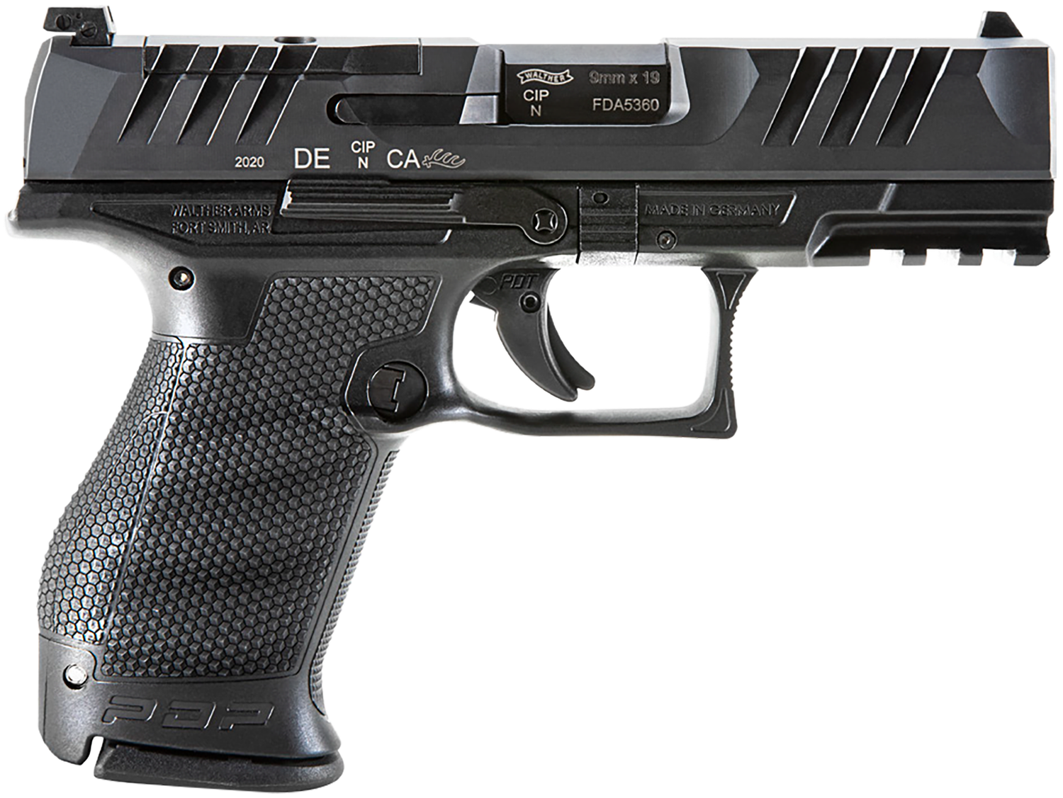 Walther PDP Pistol 2854686, 9mm Luger, 4", Performance Duty Textured Poly. Grips, Black Finish, 10 Rds