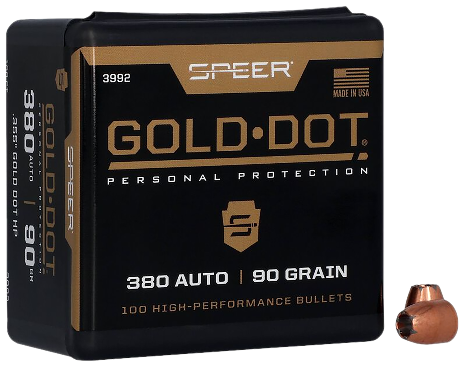 Speer Reloading Handgun Bullets 9mm Cal 90 Grain 100 Per Box (3992), Not Loaded