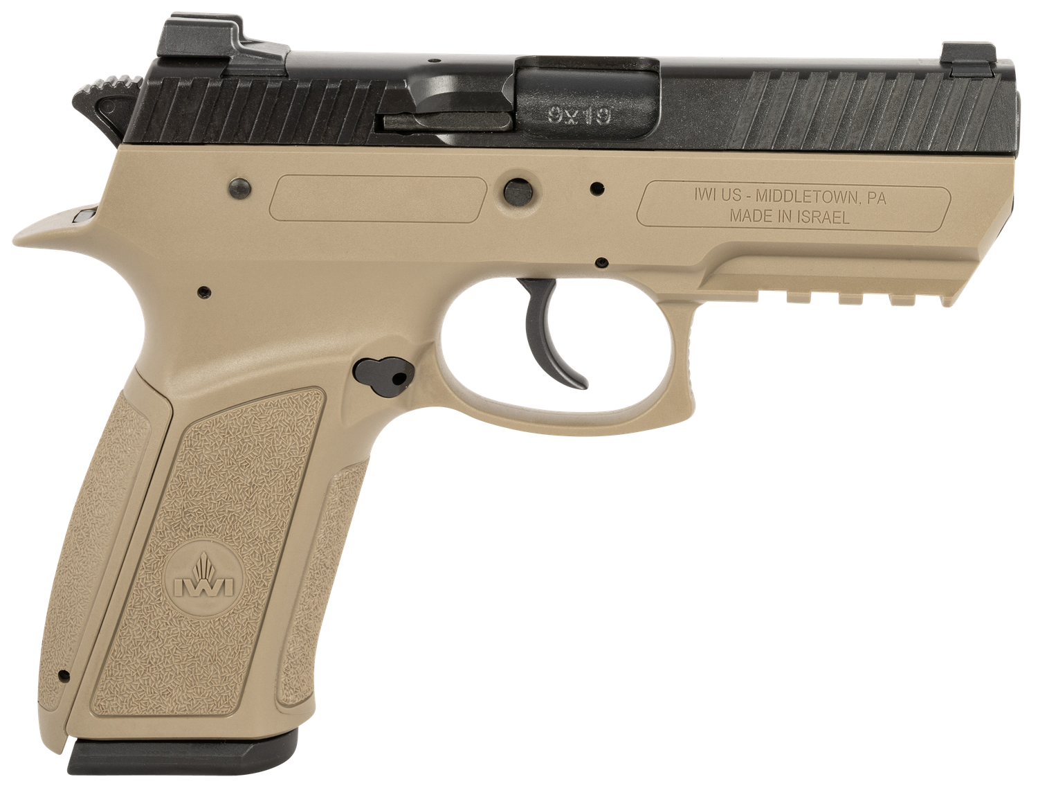 IWI Jericho 941 Enhanced Pistol J941PSL9FDII, 9mm Luger, 3.80in, Serrated Black Steel Slide & Polymer Grips, Flat Dark Earth Finish, 17 Rds