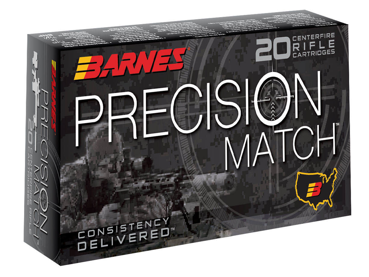 Barnes Precision Match Rifle Ammunition 30846, 5.56MM NATO, Open Tip Match, 69 GR, 20 Rd/Bx