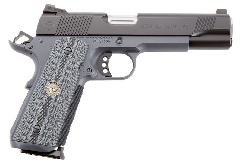 Wilson Combat CQB Elite Carry Pistol CQBECFS9, 9mm Luger, 5in, Black/Gray G10, Gray Finish, 10 Rds