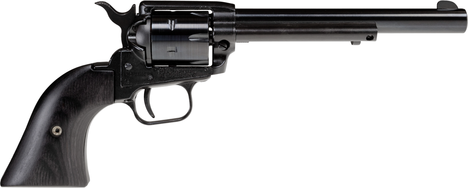 Heritage Rough Rider SAO Revolver RR22B6BBK, 22 LR, 6.50", Laminate Wood Grips, Black Finish, 6 Rds