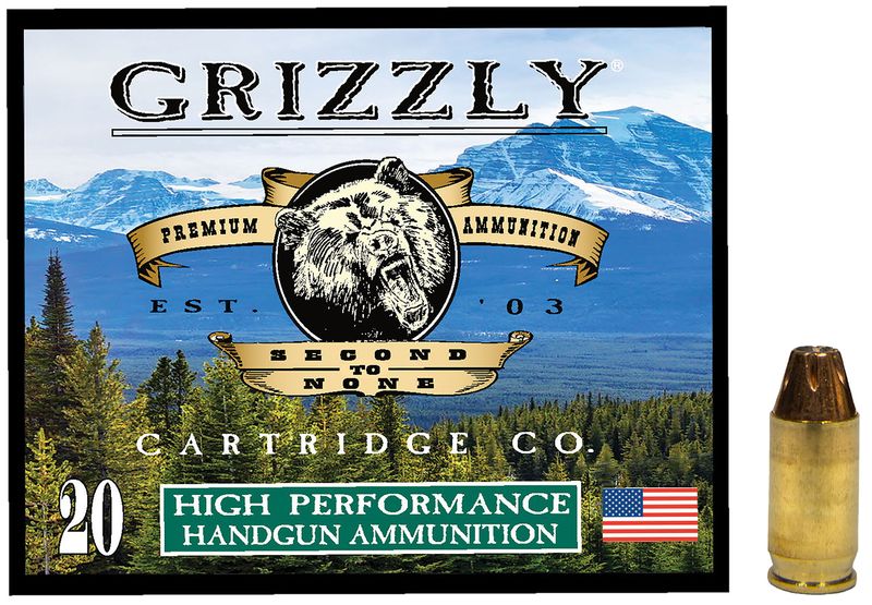 Grizzly Ammunition High Performance Pistol Ammunition GC380A2, 380 ACP, Jacketed Hollow Point (JHP), 90  GR, 1100  fps, 20 Rd/bx
