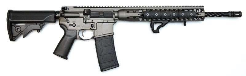 LWRC Individual Carbine Direct Impingement Rifle ICDIR5TG16, 5.56mm NATO, 16.1", LWRC Compact Stock, Tungsten Finish